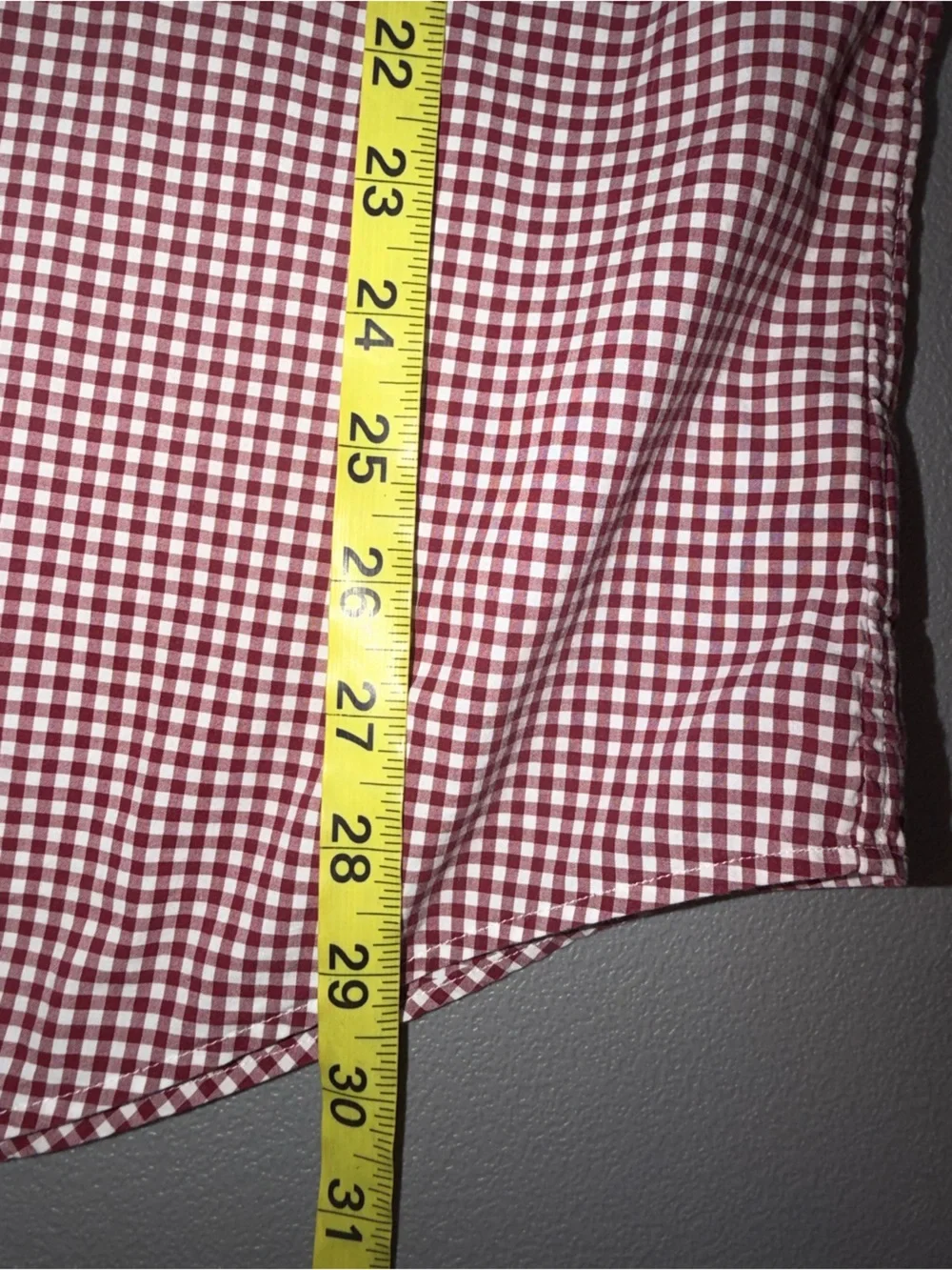 Ralph Lauren classic fit maroon and White Gingham Button-Down shirt - Men’s XXL